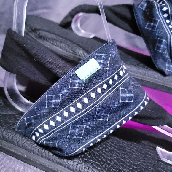 Sanuk Yoga Sling 2 Sandal, Women's Size 10 Blue Print memory foam sandals! - Picture 4 of 8